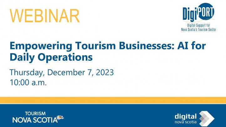 Empowering Tourism Businesses: AI for Daily Operations in blue text